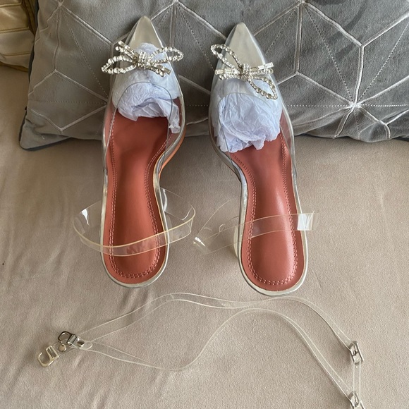 Slinback strap Transparent PVC upper with Crystal embellished Size 7.5/38 - Picture 6 of 11